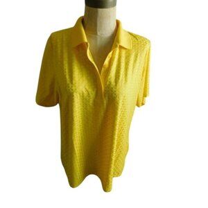 Antigua Size XXL 2X Yellow Sporty  Ladies Activewear Golf Shirt Top EUC
